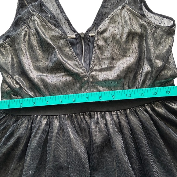 Black Mesh Sleeveless Peplum Top Zip Back Witchy Goth Sz8 - Picture 5 of 10